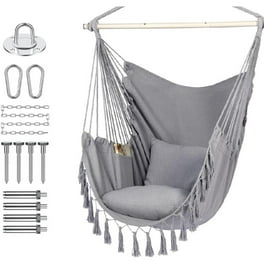 Canddidliike Height Adjustable Hammock Chair with Phone Holder and Side Pocket Gray Hanging Swing Chair Use Indoor Outdoor Hanging Hammock Chair Patio Porch Garden Meditation Walmart