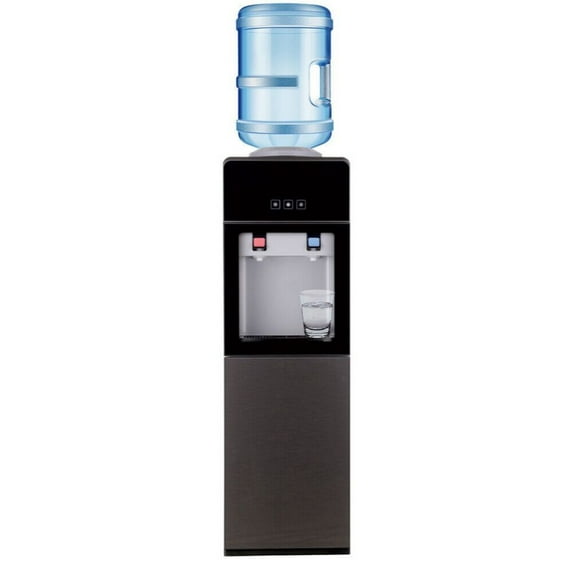 LUVCMFT Hot & Cold Top Loading Water Dispenser, 5 Gallons Water Coolers with Removable Drip Tray & Storage Cabinet, Water Cooler Dispenser for Home,Office, Gray
