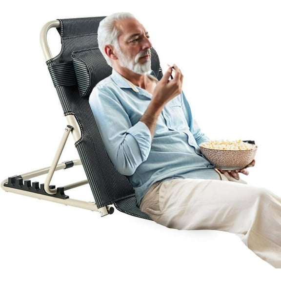 LUVCMFT Lifting Bed Backrest Portable Folding Adjustable Sit-Up Back Rest, Folding Floor Chair with Pillow Green