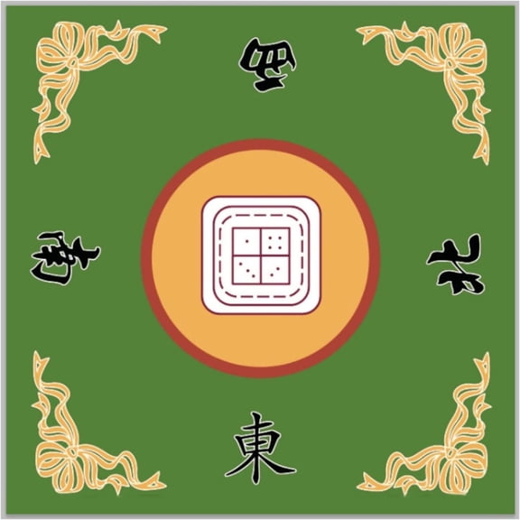 LUVCMFT Mahjong Mat, 31.5"x31.5" Anti Slip and Noise Reduction Table Cover for Mahjong, Poker Cards, Card Games Green Style 1