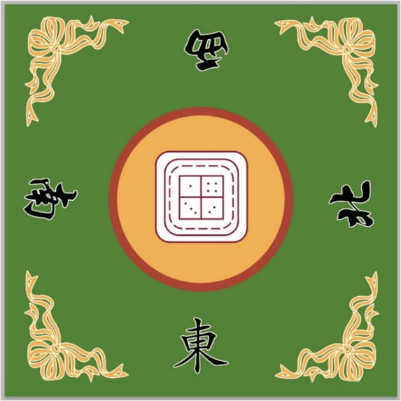 LUVCMFT Mahjong Mat, 31.5"x31.5" Anti Slip and Noise Reduction Table Cover for Mahjong, Poker Cards, Card Games Green Style 1