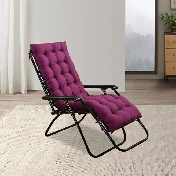 LUVCMFT Patio Chair Lounger Cushion 62 inch - Thicker Padded Chaise Bench Pad for Zero Gravity Chair, Ideal for Outdoor Indoor, Home, Office Use, Purple