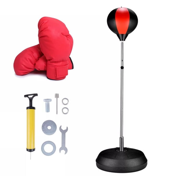 LUVCMFT Punching Boxin Bag with Stand, Height Adjustable, Speed Boxing Ball with Gloves for Training, Boxing Equipment Black
