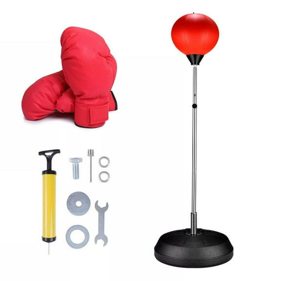 LUVCMFT Punching Boxin Bag with Stand, Height Adjustable, Speed Boxing Ball with Gloves for Training, Boxing Equipment Red