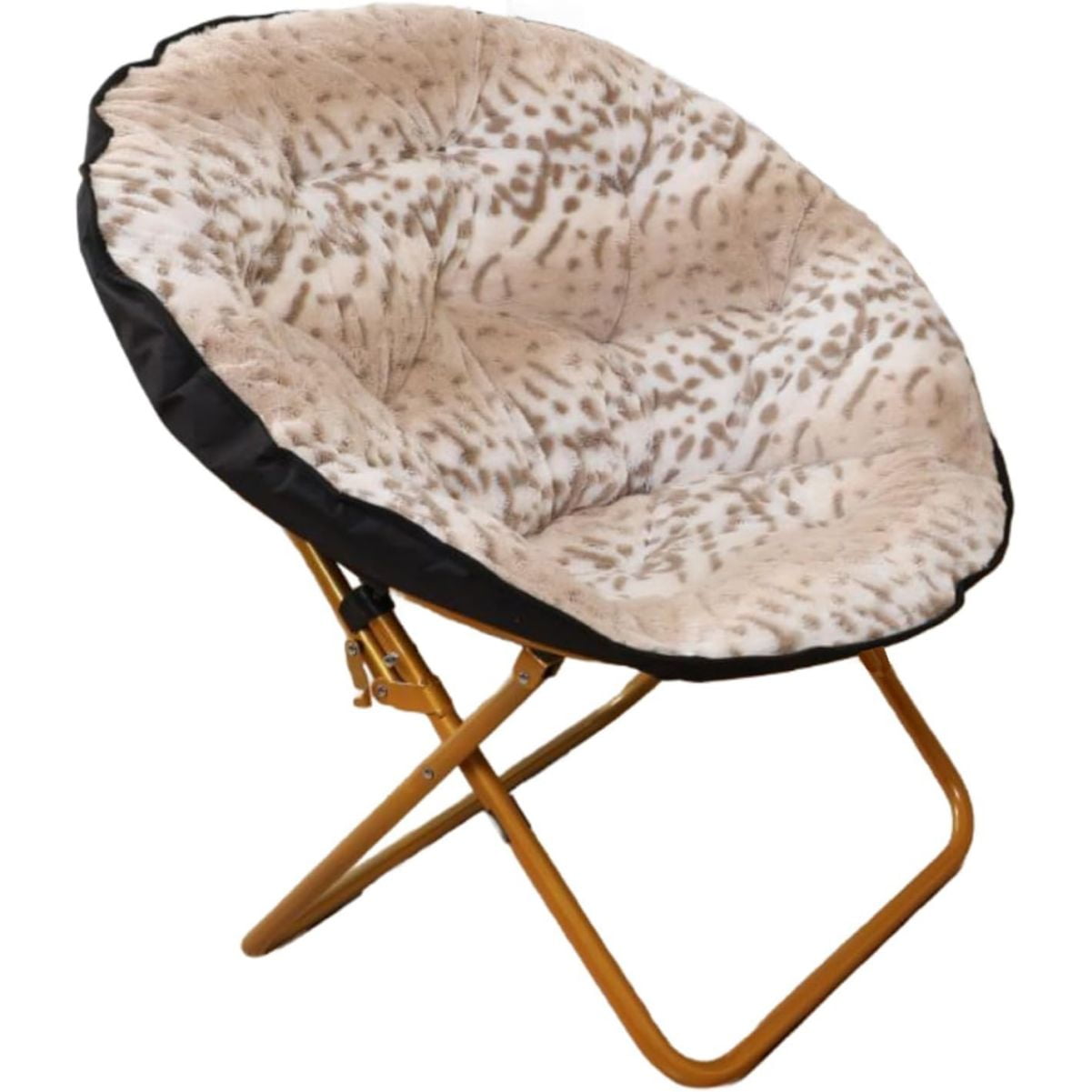 LUVCMFT Round Foldable Moon Saucer Chair, Comfy Lazy Chairs with