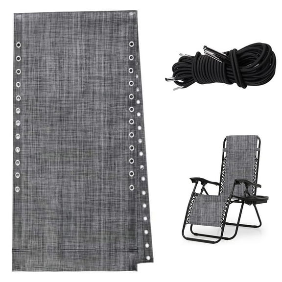 LUVCMFT Set of Chair Replacement Fabric with 4 Bungee Cord, for Anti Gravity Chairs Outdoor Recliner Patio Lounge Chair Lawn Beach Sling Chair, Dark Gray