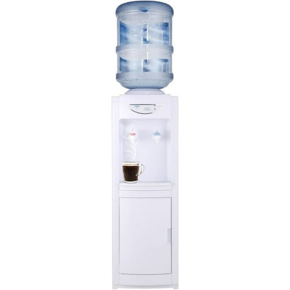 LUVCMFT Top-Loading Water Cooler Dispenser , Hot & Cold Water Cooler Holds 3 or 5 Gallon Bottles Perfect for Home Office School White