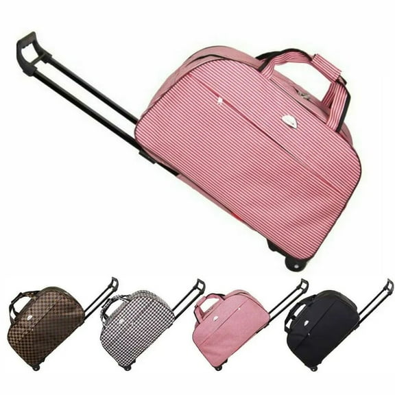 LUVCMFT Unisex 23.2" Overnight Duffel Bag, Red and White Stripes, 3.3lbs