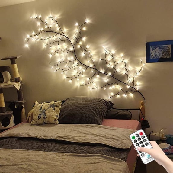 LUVCMFT Vine Lights with Remote 7.5ft Flexible DIY Vines Birch Fall Garland 144LED Tree Branches Light for Home Decor