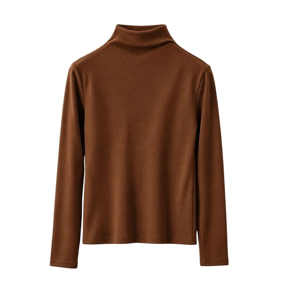 LUVDA Brushed Fleece Base Layer for Women Long Sleeve Mock Neck Slim Fit for Winter