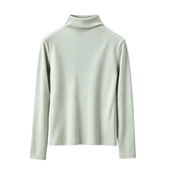 LUVDA Brushed Fleece Base Layer for Women Long Sleeve Mock Neck Slim Fit for Winter