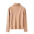 thumbnail image 1 of LUVDA Brushed Fleece Base Layer for Women Long Sleeve Mock Neck Slim Fit for Winter, 1 of 5