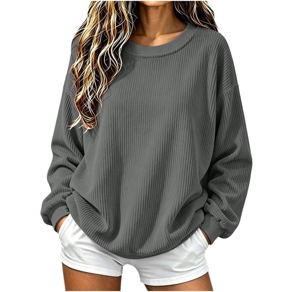 LUVDA Chunky Ribbed Knit Oversized Sweater for Women Drop Shoulder Fall Winter Pullover