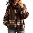 thumbnail image 1 of LUVDA Fair Isle Knit Scarf for Women Fringe Warm for Fall Winter, 1 of 6