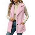 thumbnail image 1 of LUVDA Fleece Lapel Vest for Women - Button Up Sleeveless Warm Jacket with Pockets for Casual Outdoor Fall Winter Layering, 1 of 7
