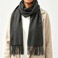 thumbnail image 1 of LUVDA Knit Scarf Wrap for Women Solid Long Fringe Warm Casual Fall Winter, 1 of 5