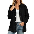 thumbnail image 1 of LUVDA Polar Fleece Snap Button Jacket for Women Stand Collar Longline with Pockets Warm Casual Outerwear for Fall Winter, 1 of 8