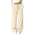 thumbnail image 1 of LUVDA Soft Ribbed Knit Relaxed Fit Pants for Women Fall Winter Gentle Casual Comfort, 1 of 8