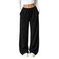 thumbnail image 1 of LUVDA Soft Ribbed Knit Relaxed Fit Pants for Women Fall Winter Gentle Casual Comfort, 1 of 8