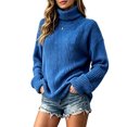 thumbnail image 1 of LUVDA Women's Chunky Ribbed Sweaters Long Sleeve Pullover Turtleneck Loose for Winter, 1 of 7