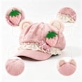 thumbnail image 1 of LUVDA Women's Cute Bear Ear Newsboy Cap with Lace Trim and Embroidered Detail for Casual Wear, 1 of 8