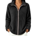 thumbnail image 1 of LUVDA Women's Fleece Jacket Full Zip Long Sleeve Soft Warm Fall Winter Casual Outerwear, 1 of 7