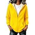 thumbnail image 1 of LUVDA Women's Fleece Lined Zip Up Hoodie Sherpa Warm Drawstring Pocket Winter Jacket, 1 of 5