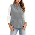 thumbnail image 1 of LUVDA Women's Fleece Vest Stand Collar Zip Up Sleeveless Casual Pockets for Winter, 1 of 7