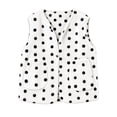 thumbnail image 1 of LUVDA Women's Polka Dot Plush Vest V Neck Button Sleeveless Loose Cropped for Winter, 1 of 6