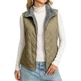 thumbnail image 1 of LUVDA Women's Quilted Puffer Vest with Fleece Collar - Sleeveless Zip Up Warm Jacket for Casual Fall Winter Layering, 1 of 6