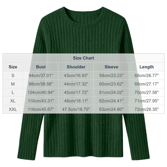 LUVDA Women's Ribbed Knit Sweater Long Sleeve Crew Neck Pullover Casual Fall Top