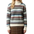 thumbnail image 1 of LUVDA Women's Striped Knit Sweaters Long Sleeve Turtleneck Pullover Casual for Fall Winter, 1 of 7