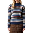thumbnail image 1 of LUVDA Women's Striped Knit Sweaters Long Sleeve Turtleneck Pullover Casual for Fall Winter, 1 of 4