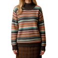 thumbnail image 1 of LUVDA Women's Striped Knit Sweaters Long Sleeve Turtleneck Pullover Casual for Fall Winter, 1 of 4
