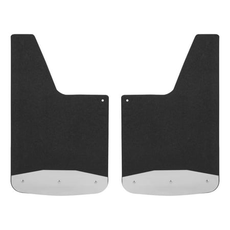LUVERNE 251220 Universal Front or Rear 12-Inch x 20-Inch Textured Rubber Mud Guards with Stainless Steel Plates, 2 Flaps