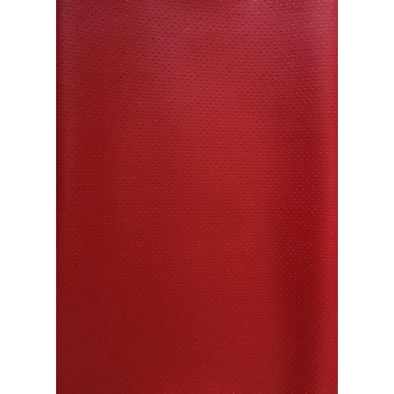 LUVFABRICS Fully Perforated Holes Marine Grade Upholstery Hospitality Automotive Faux Leather Vinyl Fabric (Dark RED)