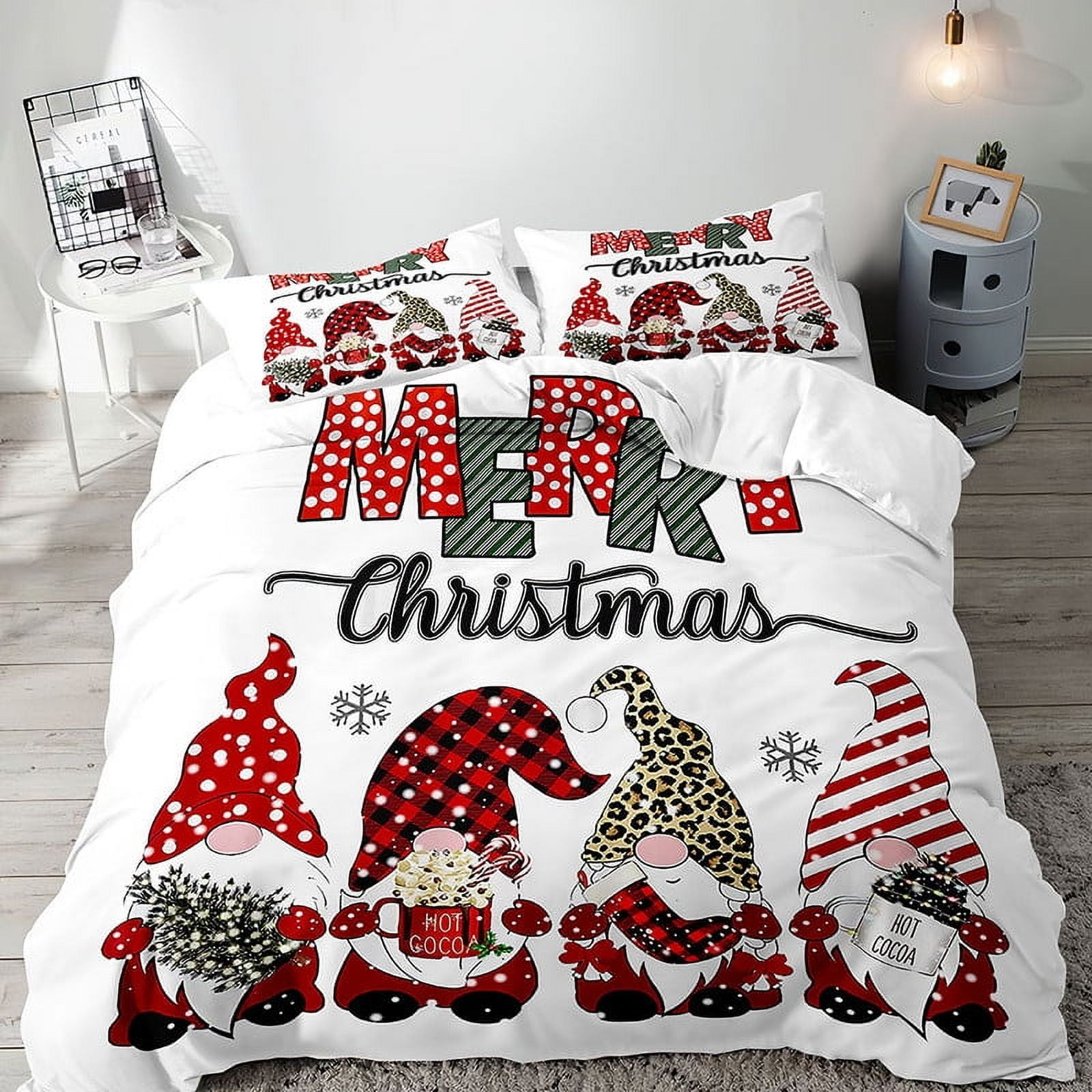 CAROMIO Christmas Comforter Set Queen - Reversible Holiday Plaid Bedding, 3 Piece With Pillow Shams