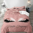 thumbnail image 1 of LUVIVIHOME 3PCS Hello Gorgeous Pink Duvet Cover Queen Bedding Sets, Teens Girls Bedding, Fashion Girly Glam Bling Rose Gold Glitter Eyelash Comforter Cover, Pink Room Decor Aesthetic, 2 Pillow Shams, 1 of 7