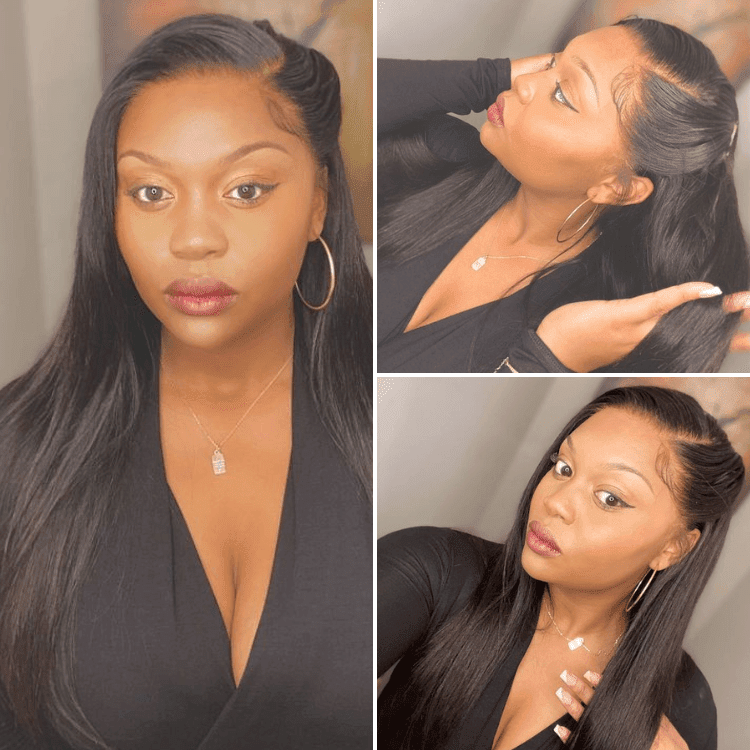 LUVME 14" PreMax Wigs HD Lace Super Natural Hairline Silky Straight Glueless 13x4 Frontal Lace Wig Human Hair Pre-Cut Lace for Women