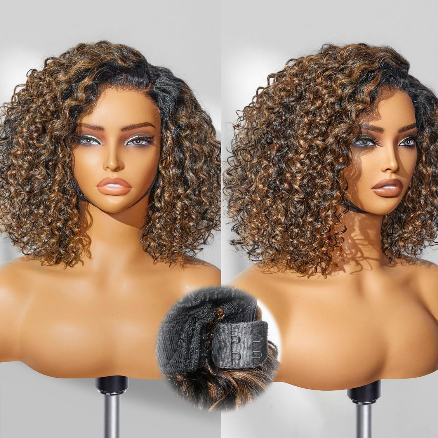 LUVME All-Day Comfort 12" Wig Deep Wave Glueless Minimalist HD Lace Human Hair Wig Pre-Cut for Women