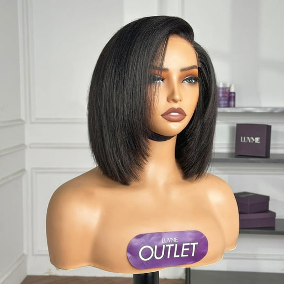 LUVME Layered Cut Yaki Straight Bob Glueless Minimalist HD Lace Bob Wig
