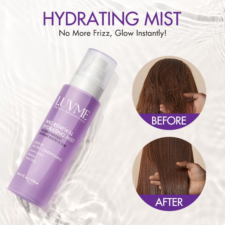 LUVME Wig Renewal Hydrating Mist, Leave-in Conditioning, All-day Hydration for Women 1pc