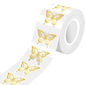 LUVNIMB 1 Roll Golden Butterfly Pattern Sticker Scrapbooking PVC Sticker for Handcraft Projects