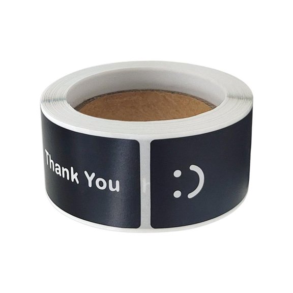 LUVNIMB 120Pcs Smiling Face Thank You Sticker Adhesive Thank You Labels Packaging Label for Wedding Birthday Present Wrapping