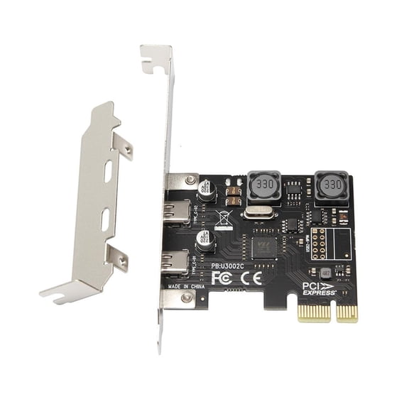 LUVNIMB 2 Ports PCIe Add-On Adapter Card - USB C USB3.1 PCIEx1 Expansion Card 10Gbps