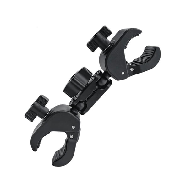 LUVNIMB Clamp-On Camera Mount for Bike Handlebars, Motorcycle Crossbars and Outdoor Filming Supports with Double Adjustable Ball Joints