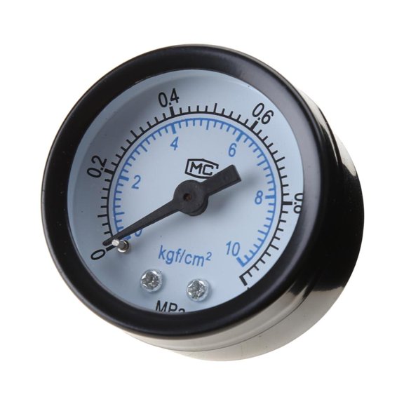 LUVNIMB Pressure Gauge 1/4 Thread Aluminum Pressure Meter Air Pressure Gauge Back Mount Iron for-Shell & Aluminum Thread