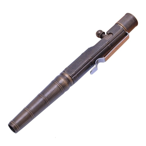 LUVNIMB Retro Node Bolt Type Pens Metallic Brass Ball Point Pens