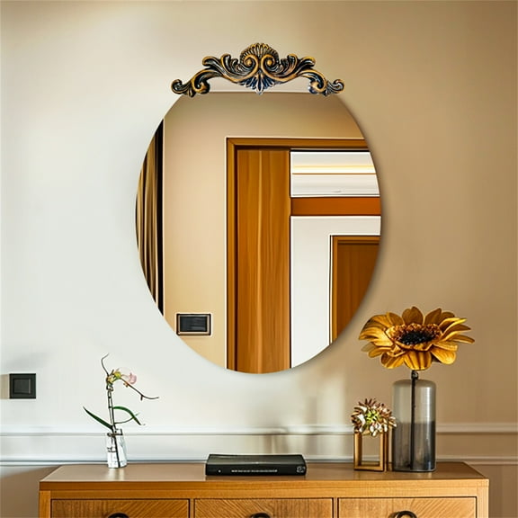 LUVODI 19.68x29.33 inch Vintage Ornate Baroque Oval Wall Mirror Antique Bathroom Vanity Mirror Durable
