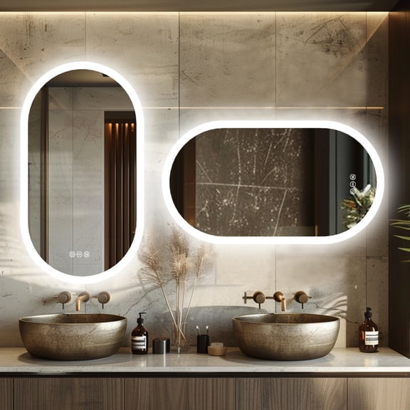 LUVODI 23.6x47.2''  Led Backlight Bathroom Vanity Mirror with Dimming 3 Lightsm, Anti-fog, Memory Function